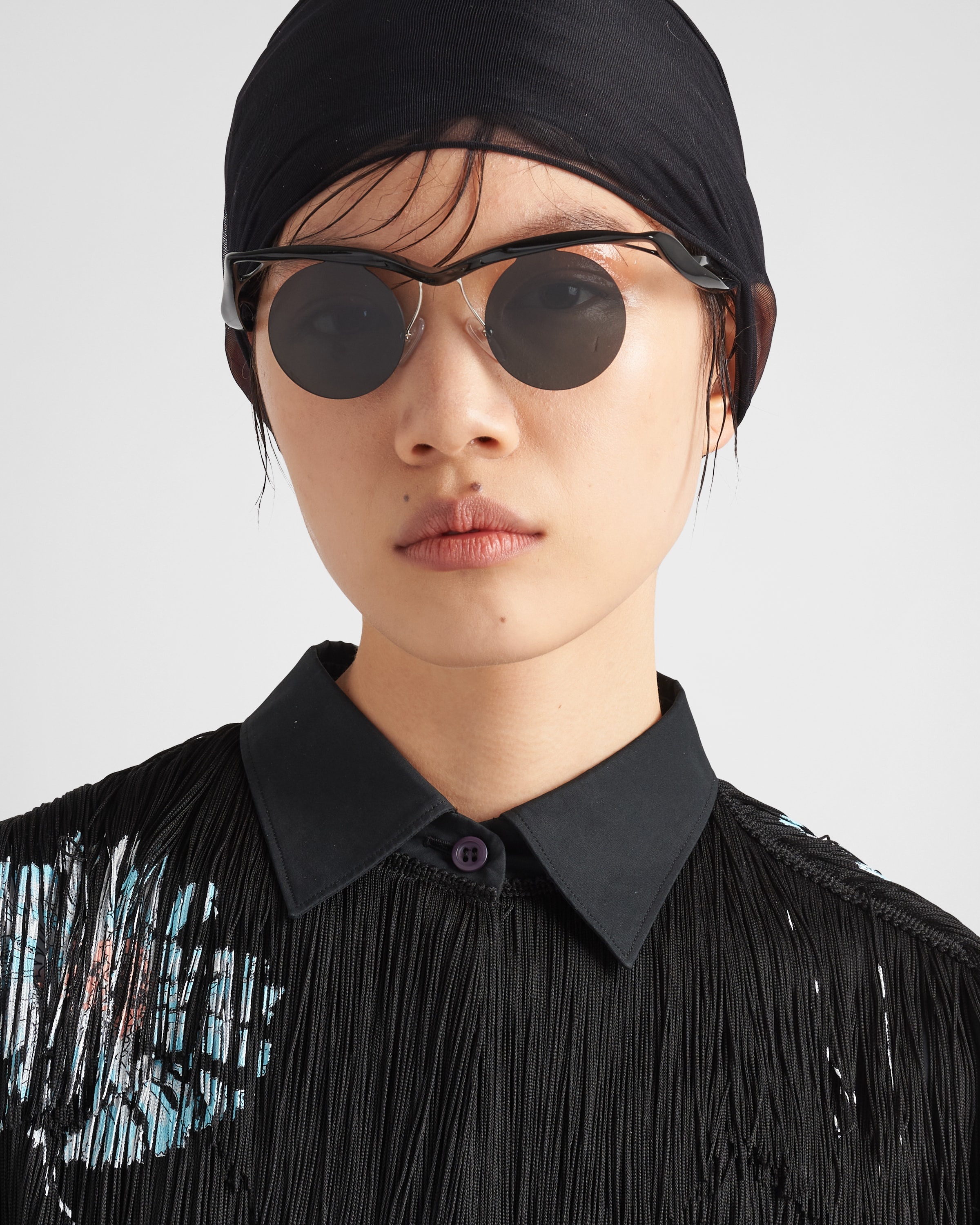 Printed poplin shirt with fringe - 3