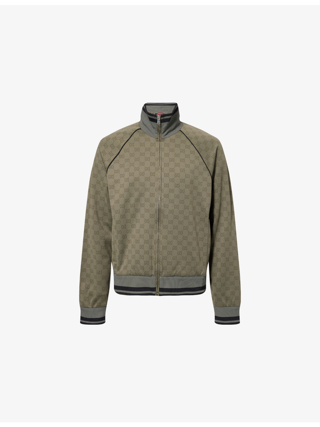 Monogram-Print Striped-Trims Woven Jacket - 1
