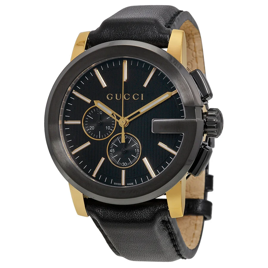 Open Box - Gucci G-Chrono Chronograph Black Dial Men's Watch YA101203 - 1