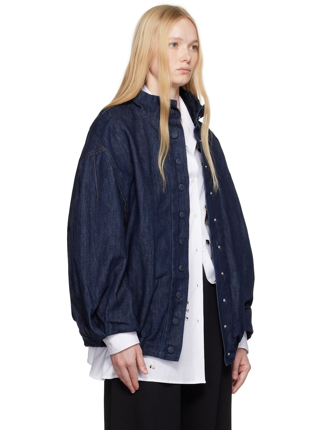 Navy Press-Stud Denim Jacket - 2