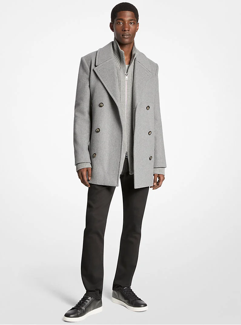 Wool Blend Peacoat - 1
