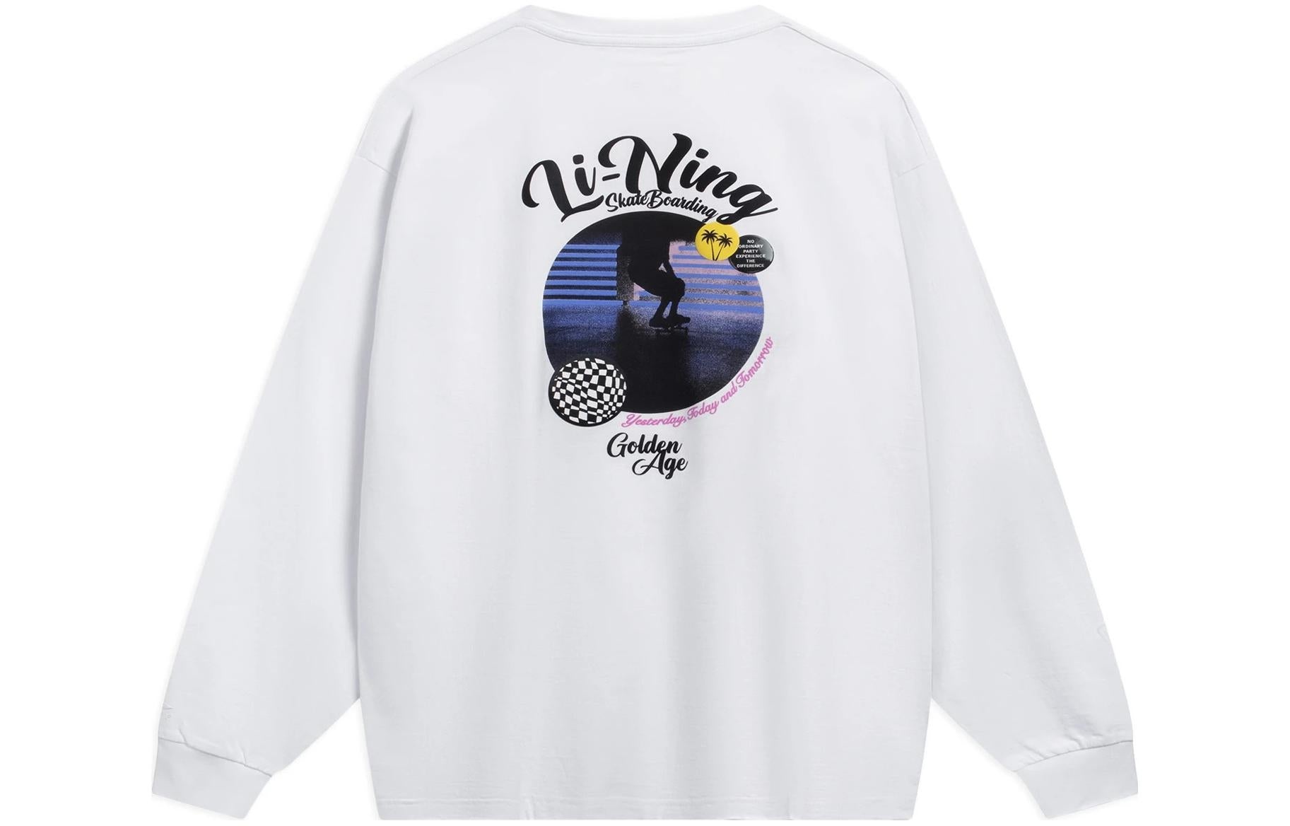 Li-Ning Skateboarding Graphic Sweatshirt 'White' AHST079-3 - 2