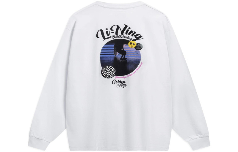 Li-Ning Li-Ning Skateboarding Graphic Sweatshirt 'White' AHST079-3 outlook