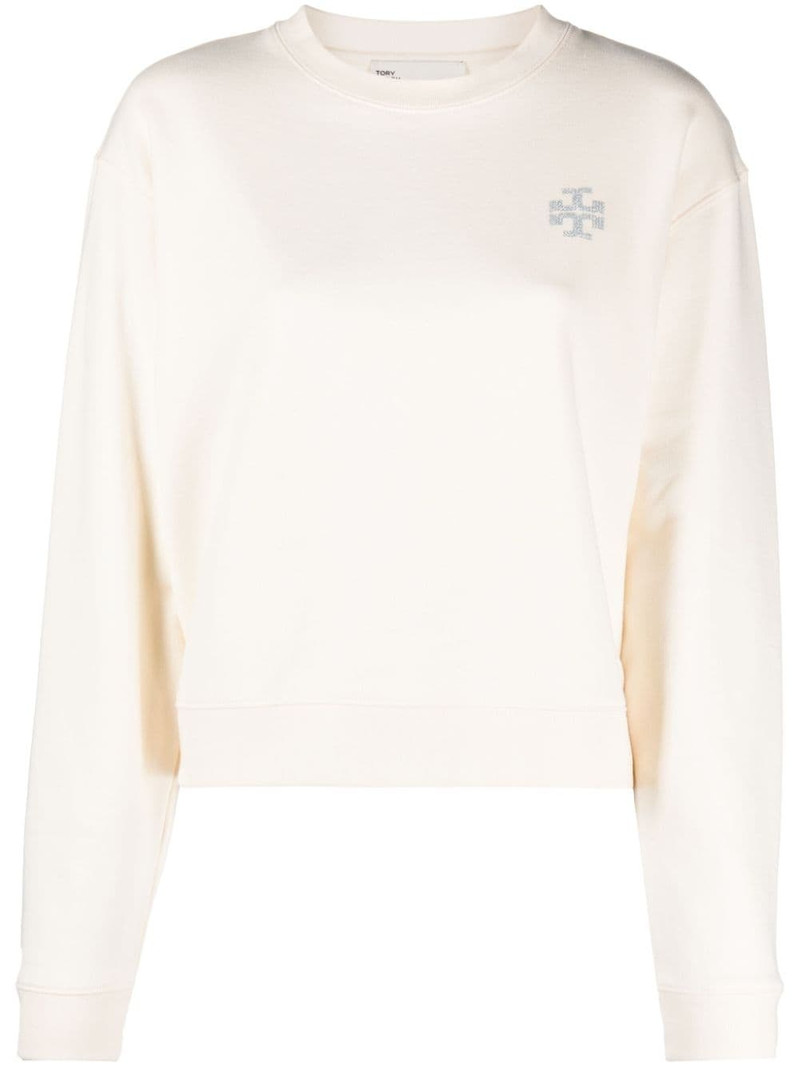 logo-embellished cotton sweatshirt 1