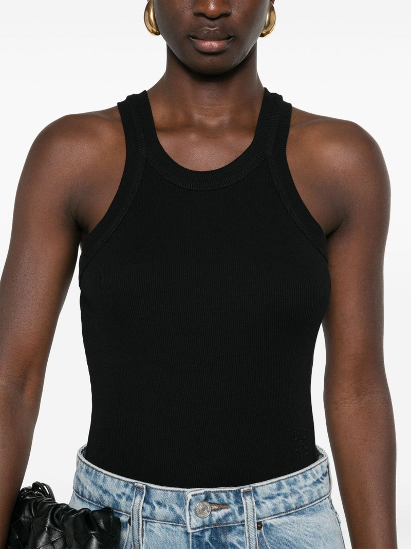 logo-embroidered ribbed tank top 5