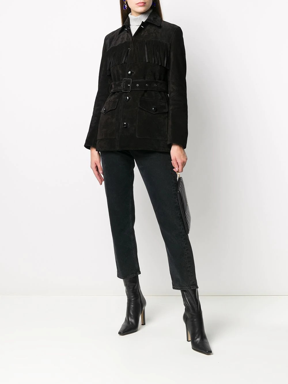 fringe suede jacket - 2