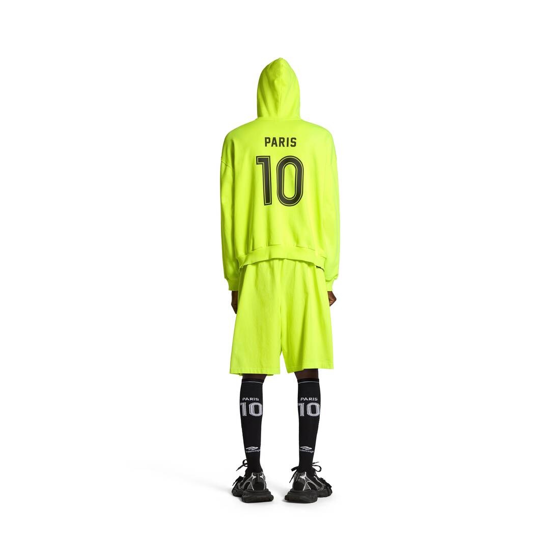 Paris Soccer Zip-up Hoodie Medium Fit in Neon Yellow - 4