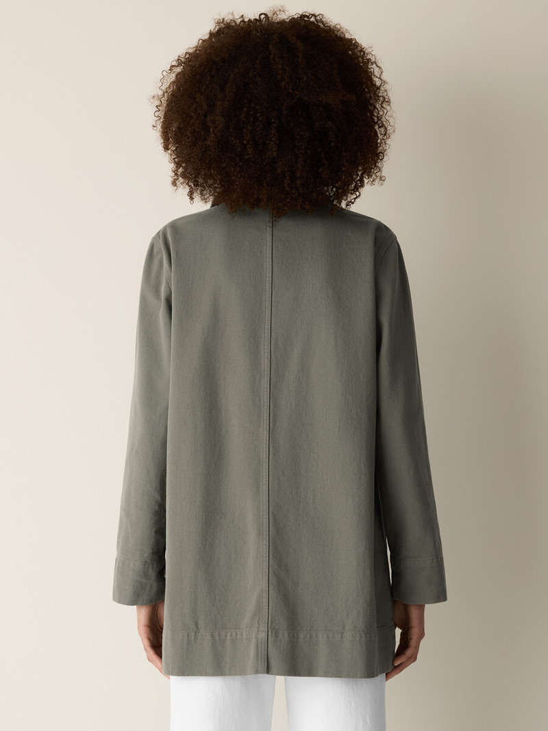 Garment-Dyed Utility Cotton Classic Collar Long Jacket 4