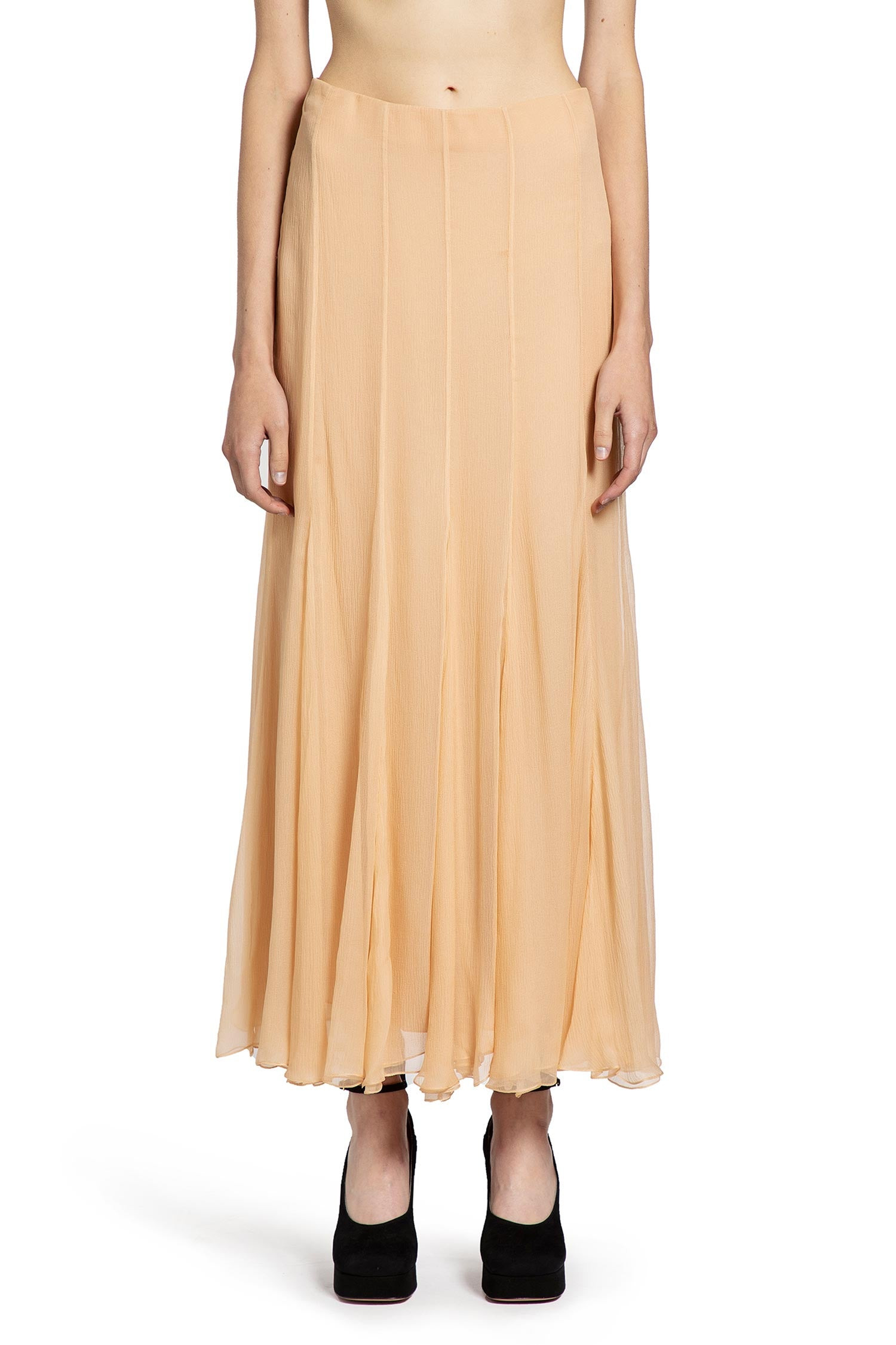 Fluid Maxi Skirt In Silk Mousseline - 2