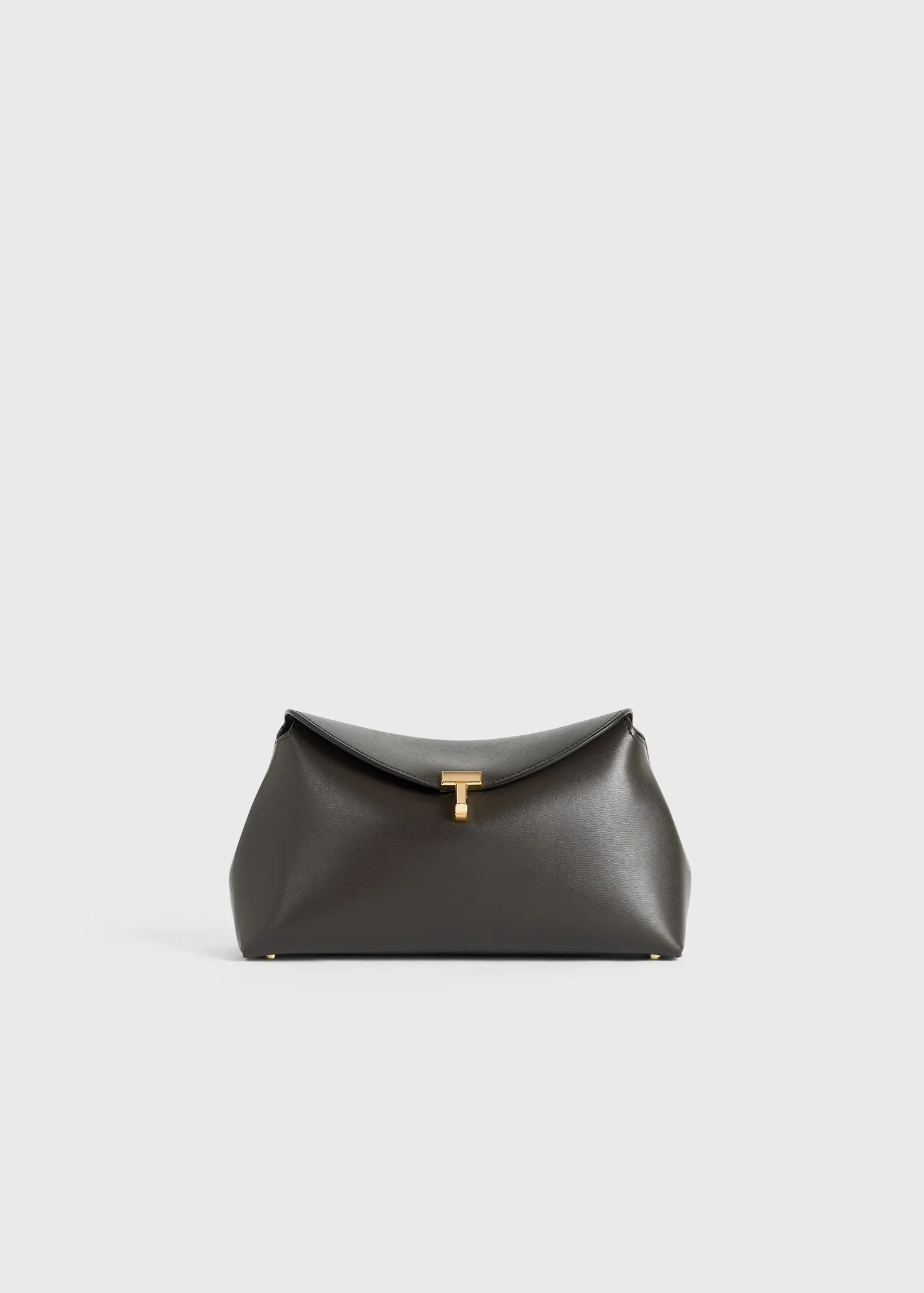 T-lock leather clutch bark - 1
