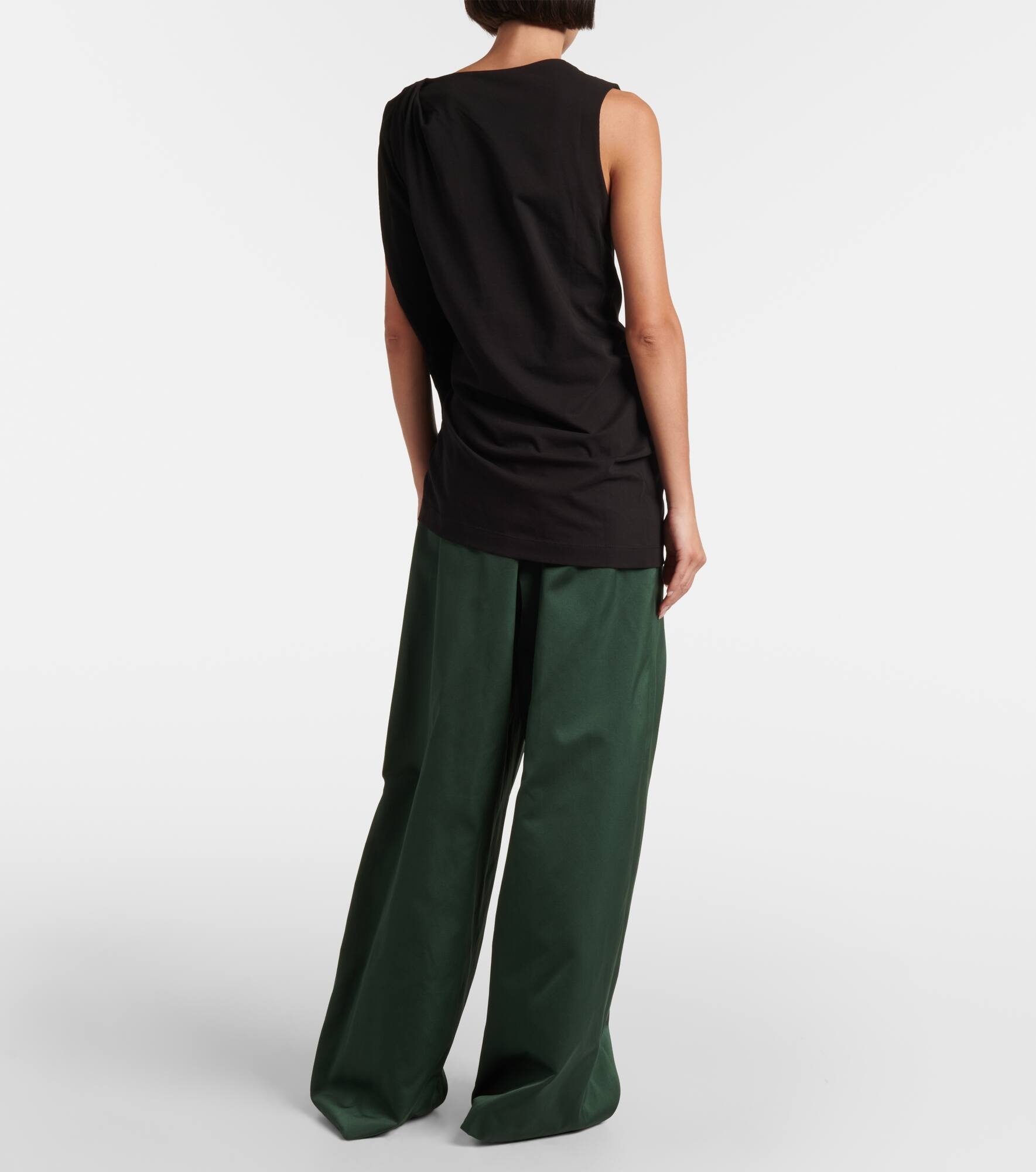 Draped cotton jersey top - 3