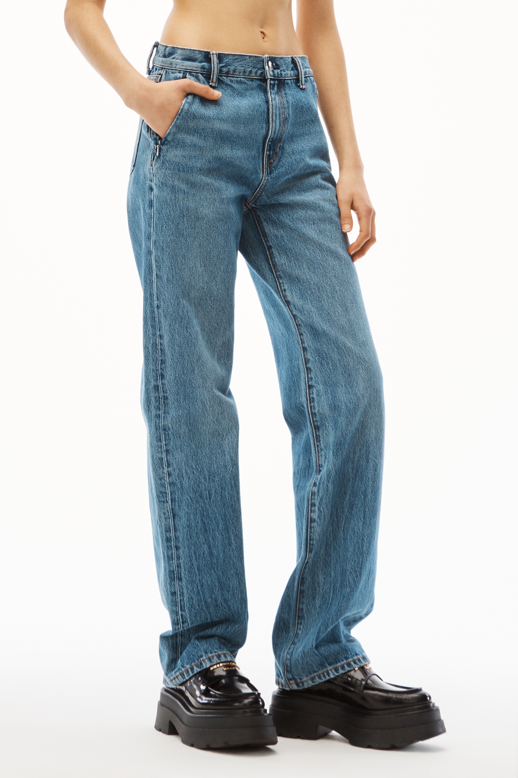 EZ MID-RISE STRAIGHT-LEG JEAN IN DENIM - 3