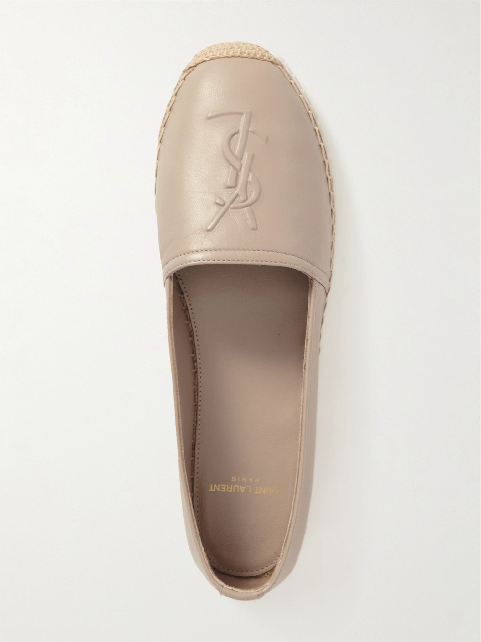 Cassandre logo-embossed leather espadrilles Neutral - 5