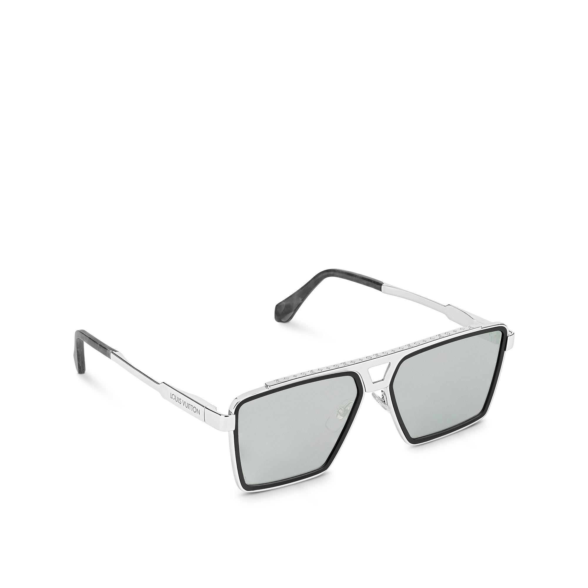 Louis Vuitton LV Signature Metal Square Sunglasses Silver Metal & Acetate. Size U