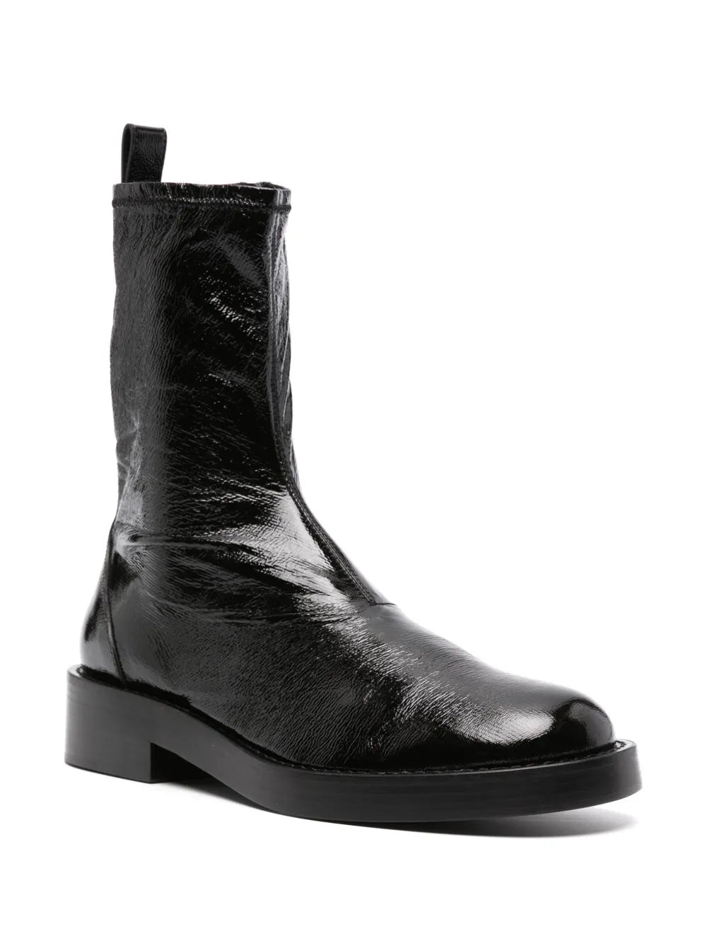 LOGO-PATCH CRACKED-EFFECT BOOTS - 2