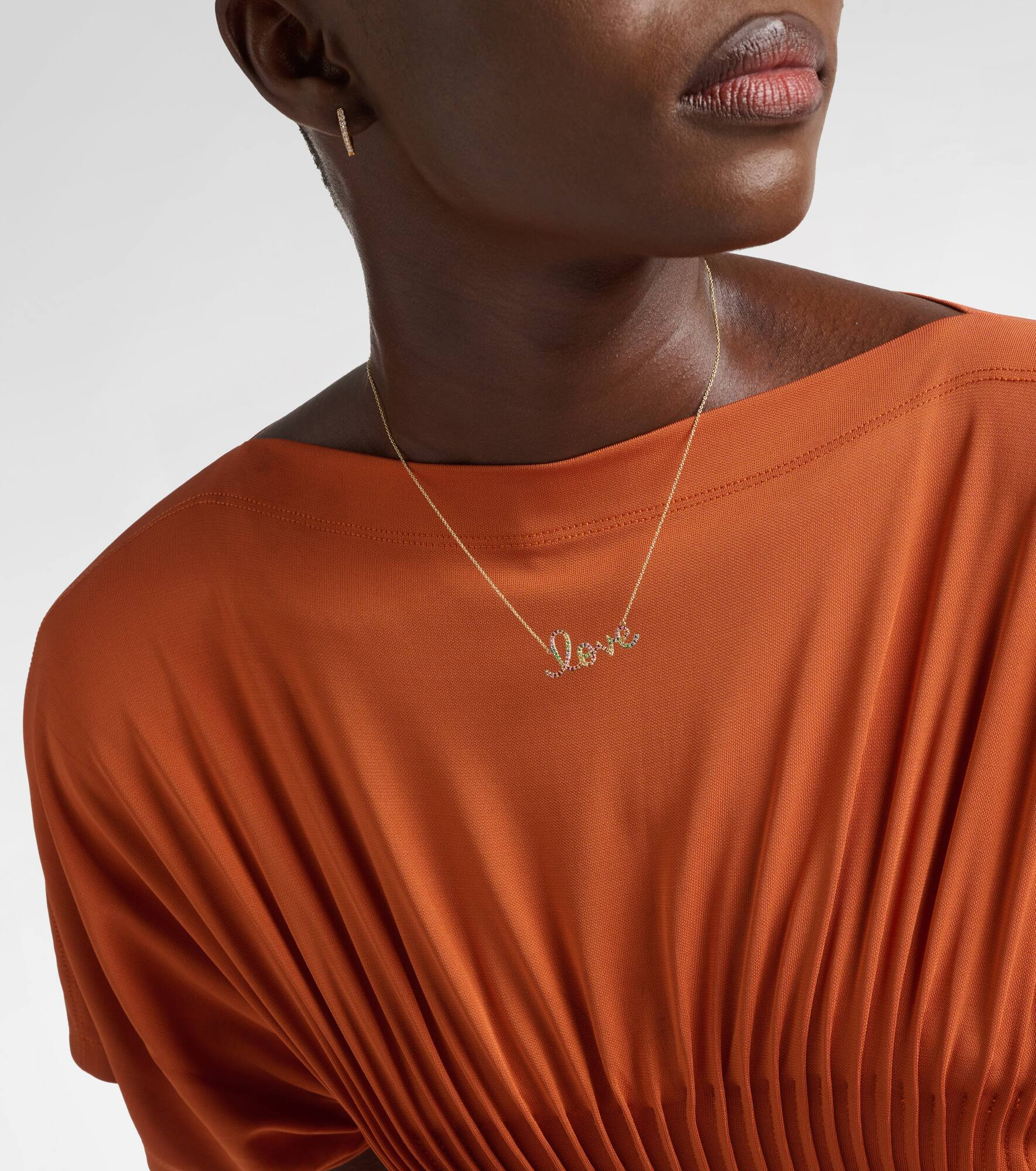 Love 14kt gold necklace with sapphires - 2