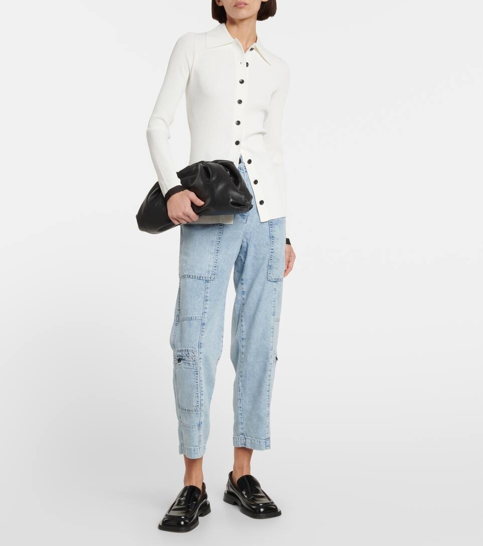 Chambray high-rise cargo jeans - 2