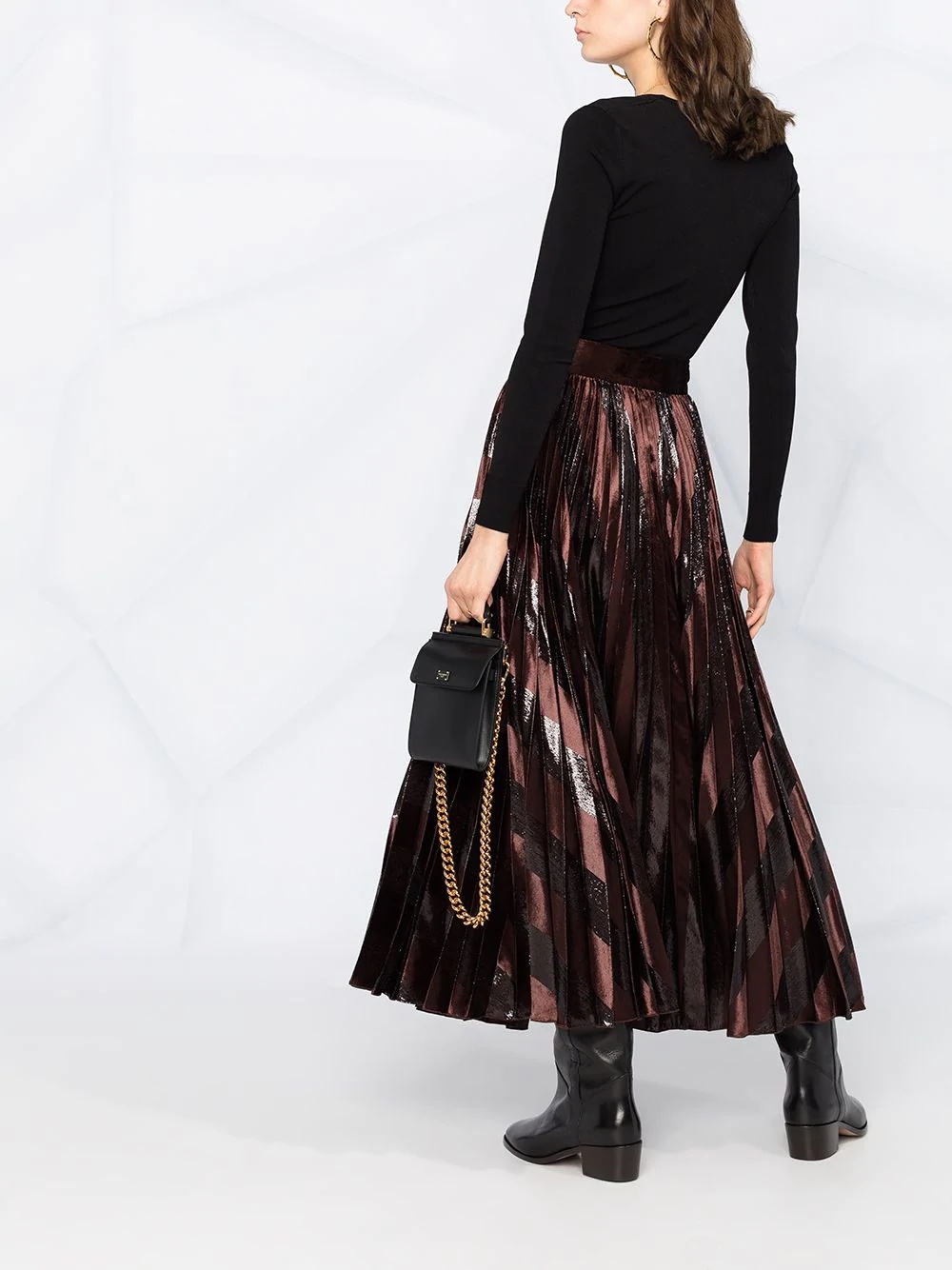 pleated long skirt - 4