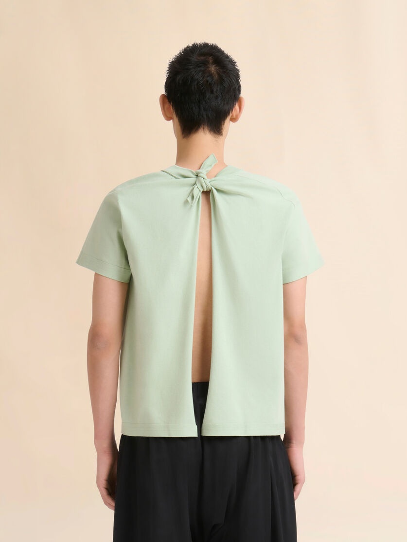 GREEN COTTON OPEN-BACK T-SHIRT WITH TRUNKAROO POCKET - 3
