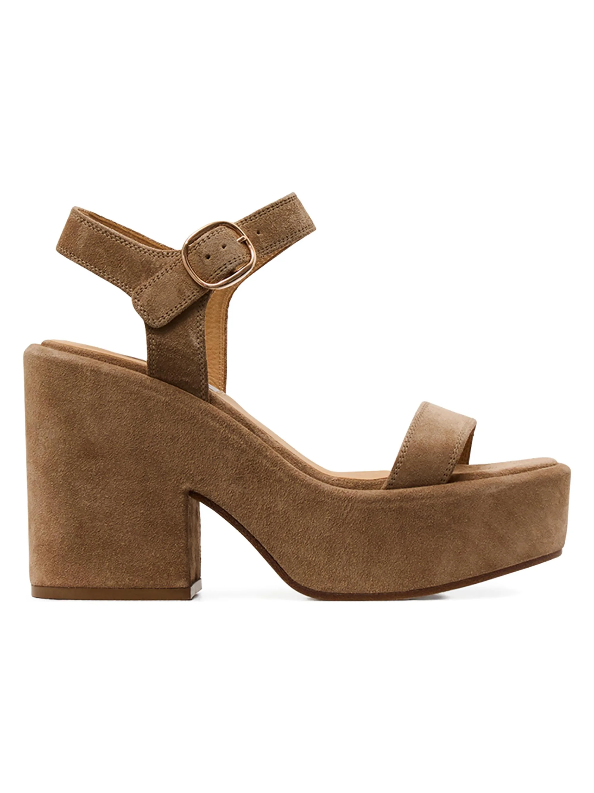 Women's Iman 110MM Suede Platform Sandals - Sand - 1