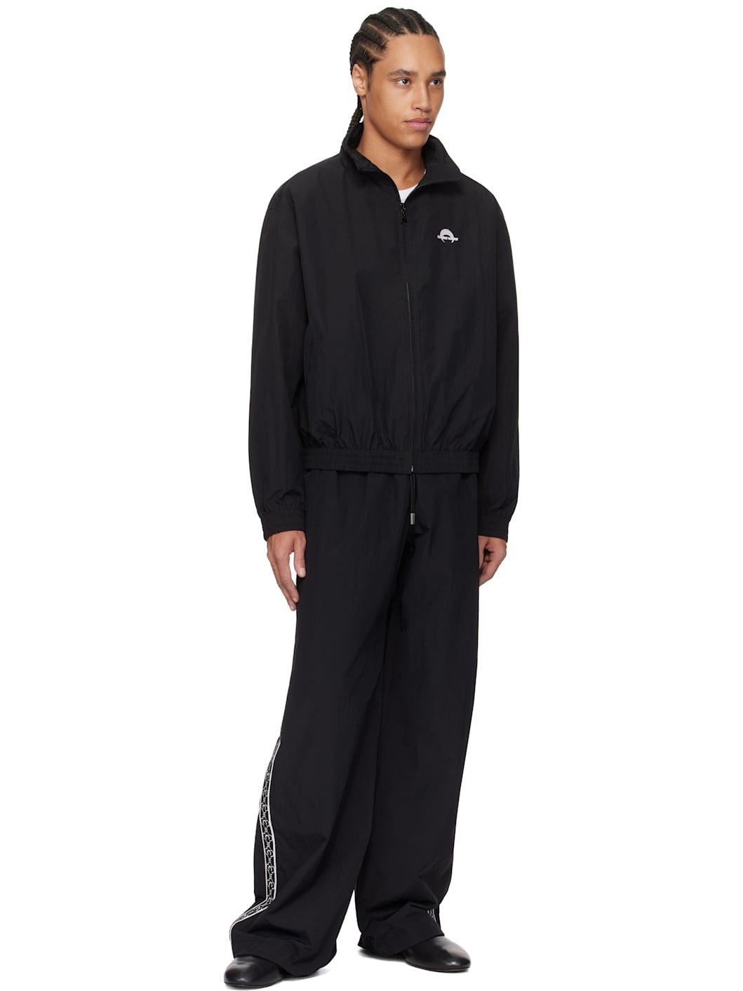 Black Recycled Nylon Track Sweatpants - 4