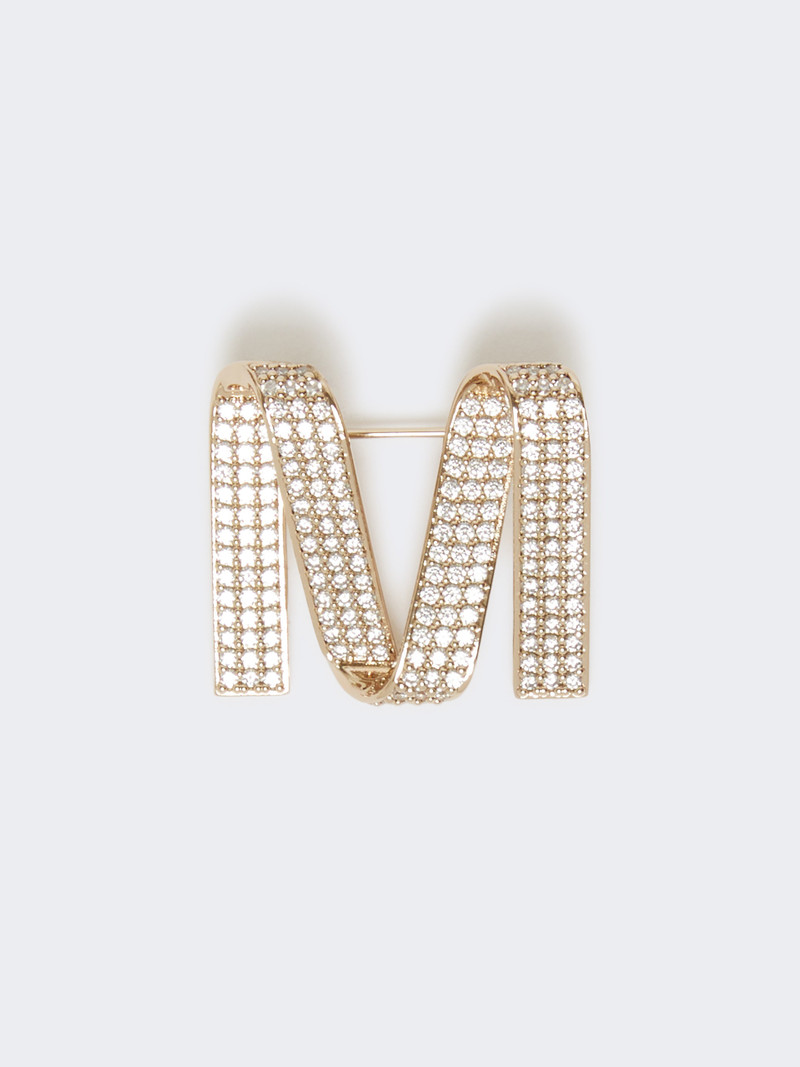 MGROSGRAINPIND Rhinestone M-shaped brooch 1