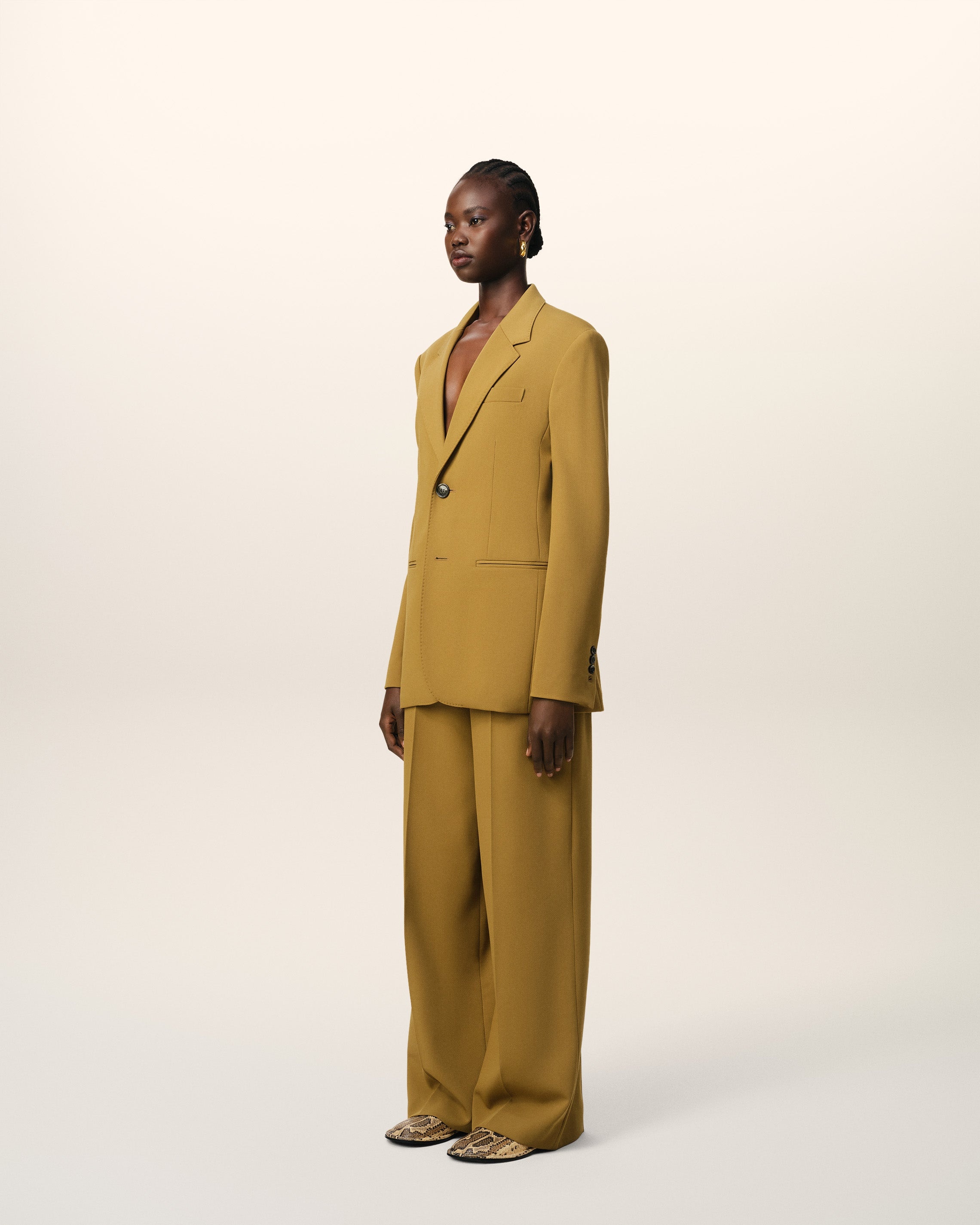 MUSTARD WOOL SEMI-LINED JACKET - 6