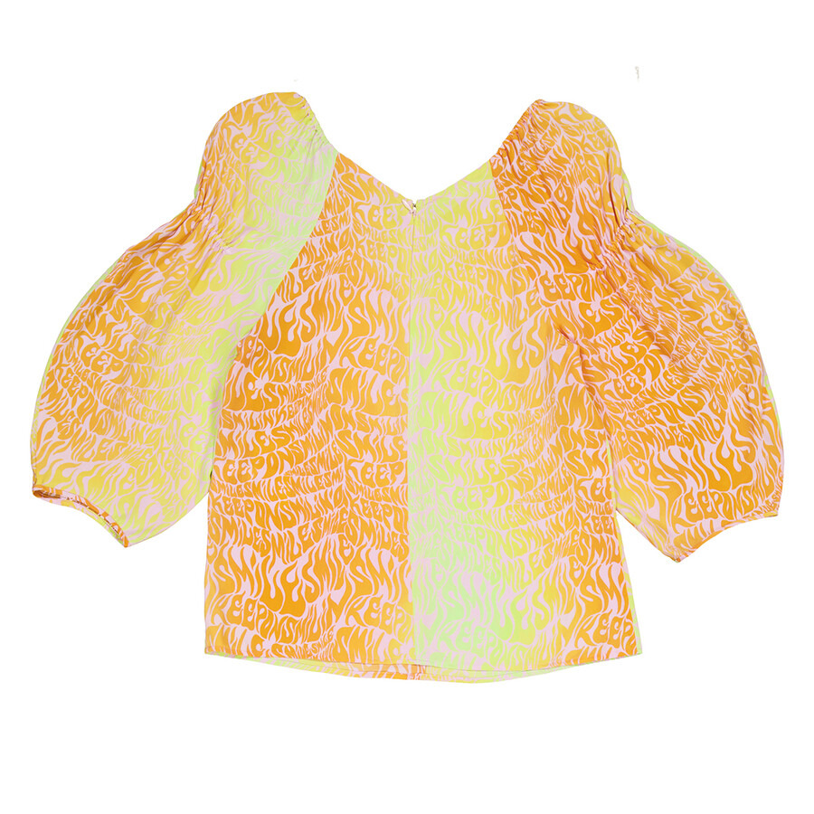 Stella McCartney Ladies Purple Tie-Dyed V-Neck Blouse - 6