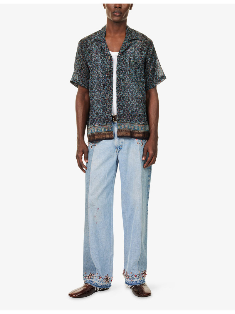 KARTIK RESEARCH Pattern Camp-Collar Silk Shirt outlook