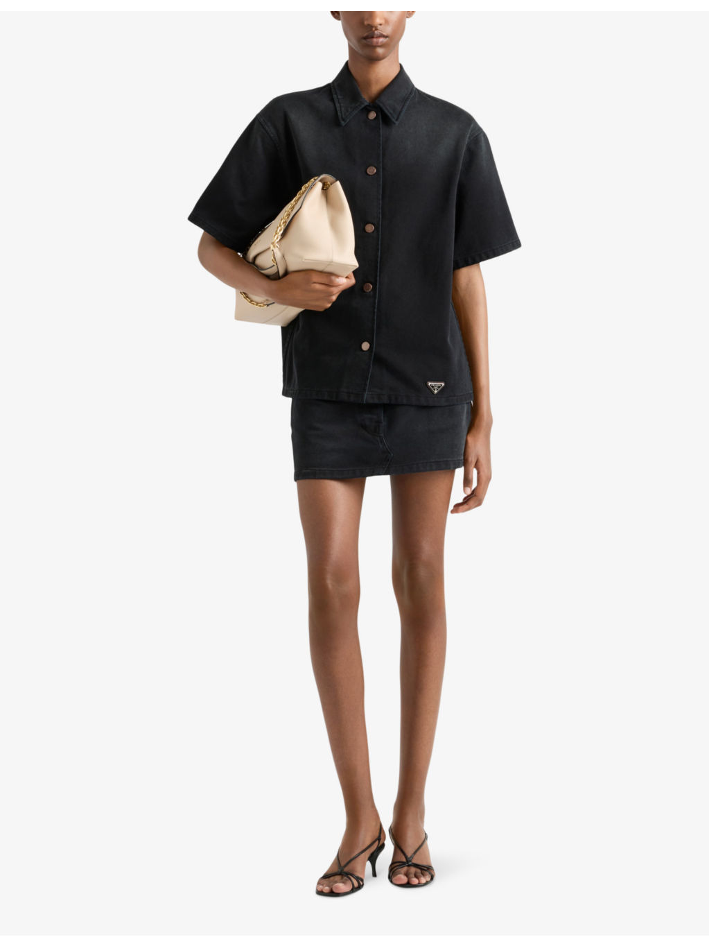 Logo-embellished loose-fit denim shirt - 2