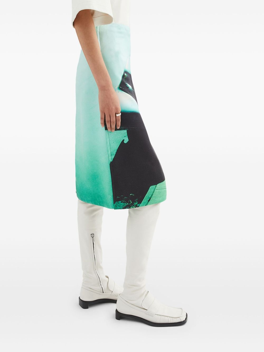 printed satin skirt - 3