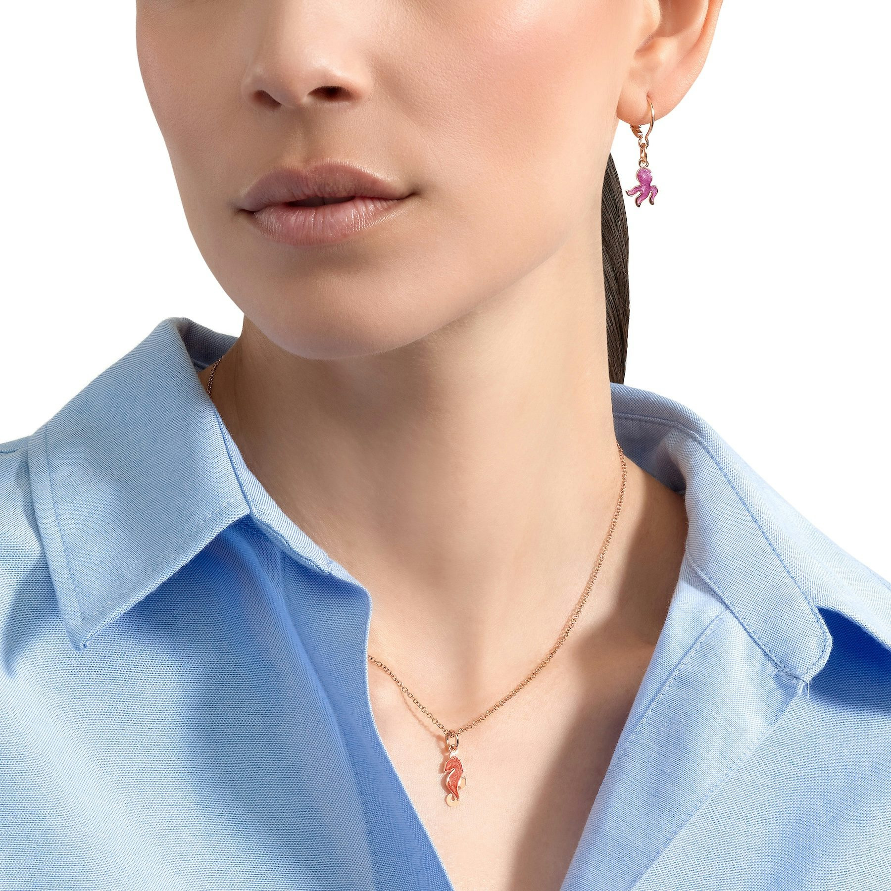 ROSE GOLD & ENAMEL SEA HORSE CHARM - 4