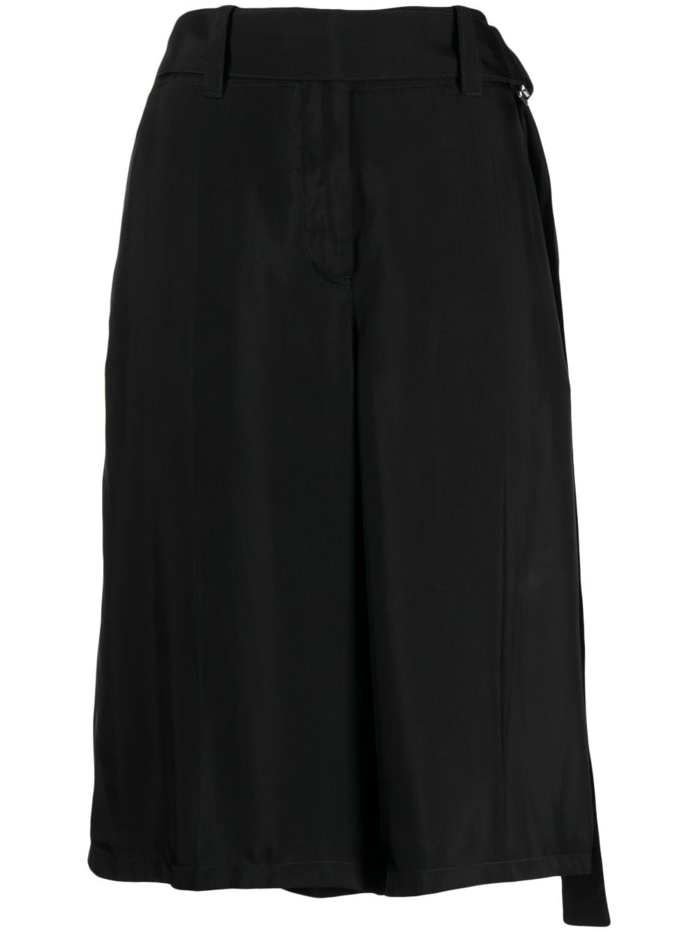 belted-waist wide-leg shorts - 1