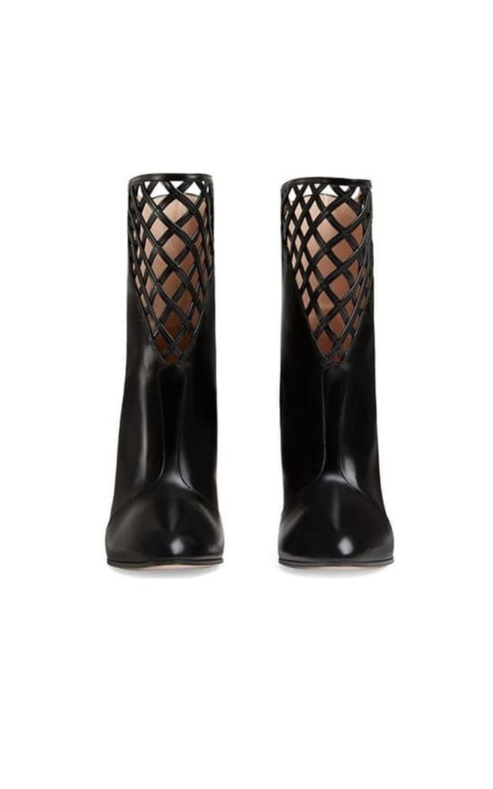 Cutout Leather Ankle Boots - 4