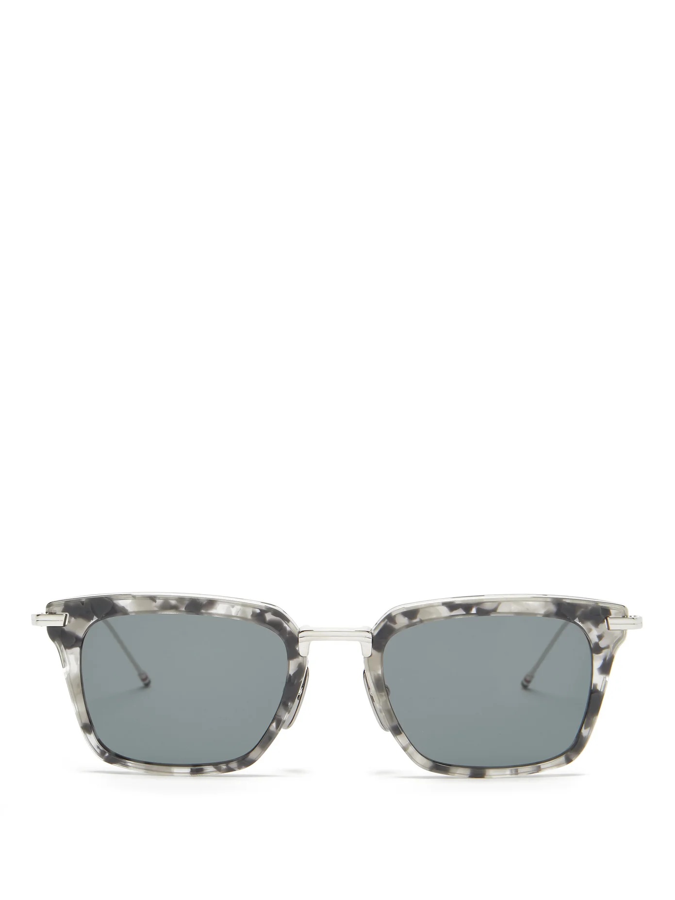 Tortoiseshell-effect acetate D-frame sunglasses - 1