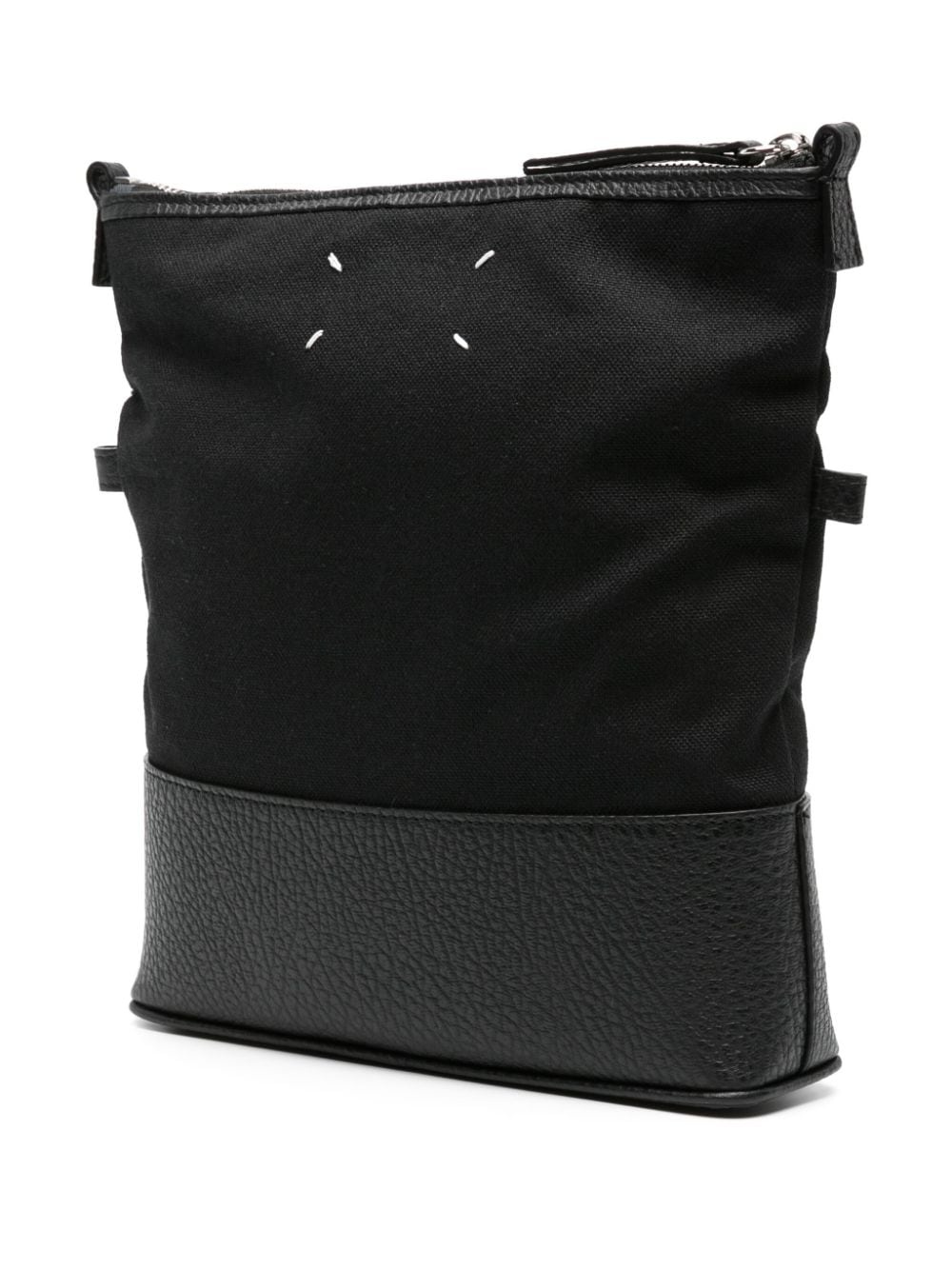 panelled-design cotton-leather crossbody bag - 3