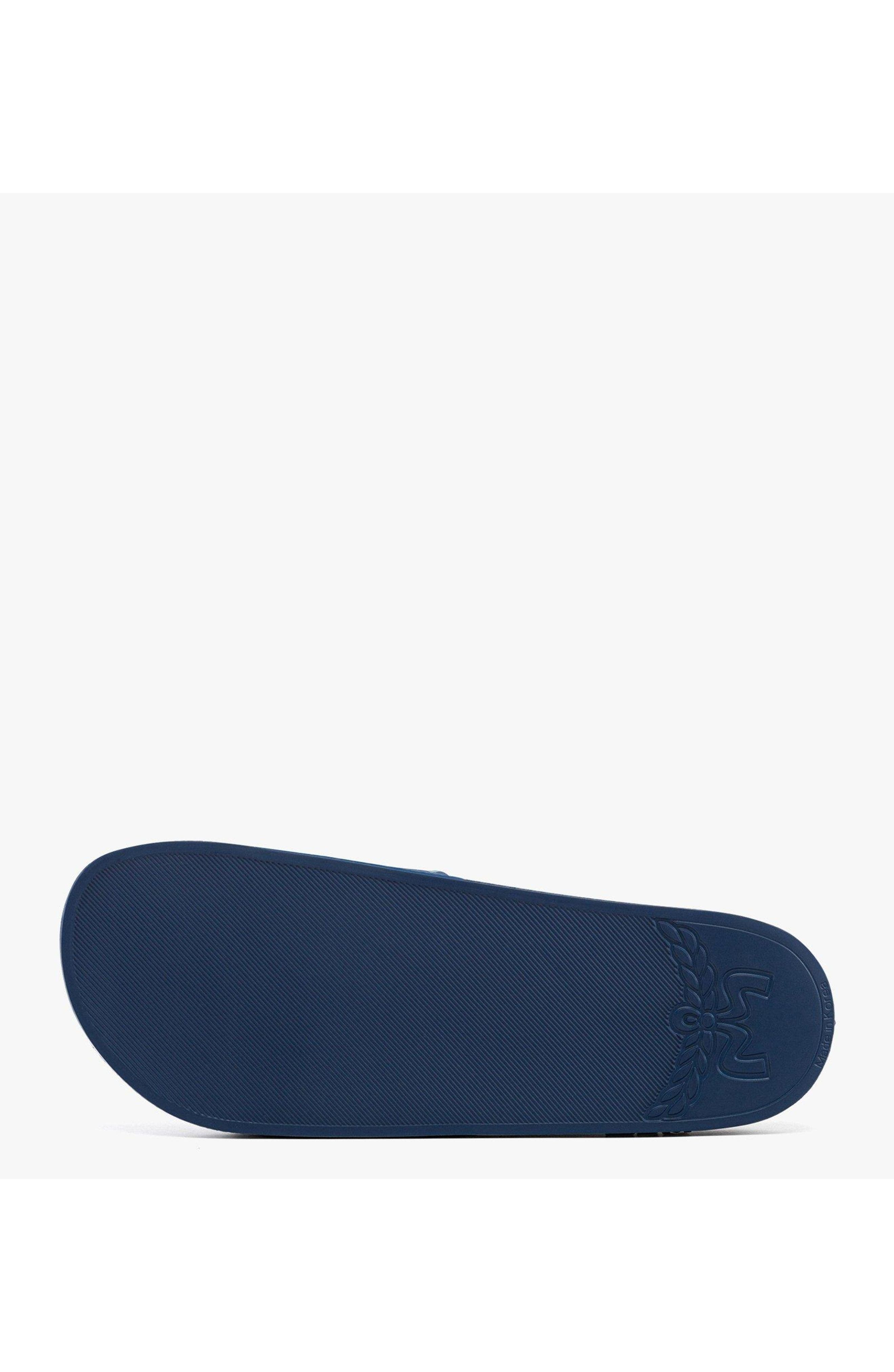 MCM Women's Monogram Print Rubber Slides in Blue at Nordstrom - 4
