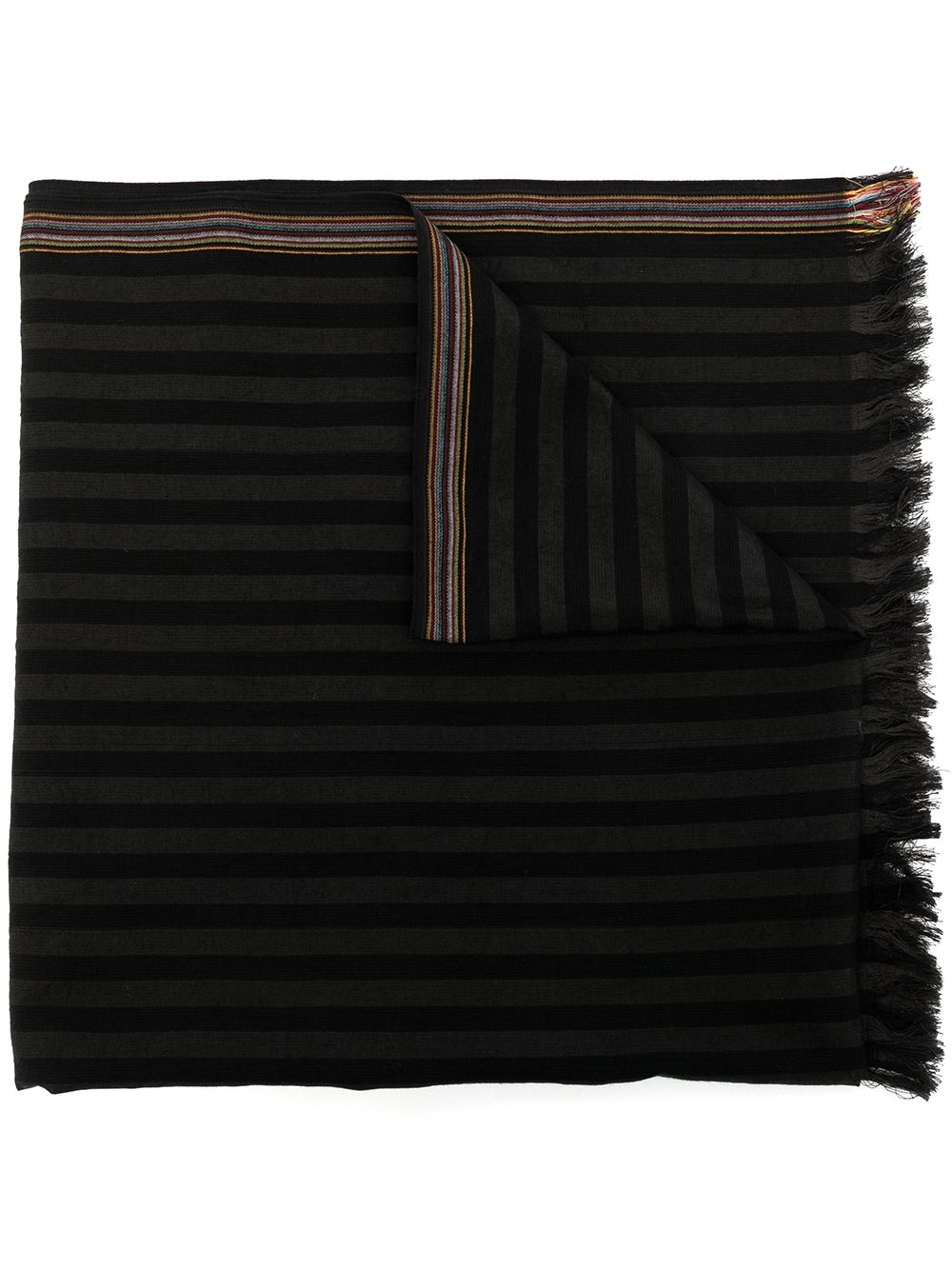 striped fringed scarf - 1