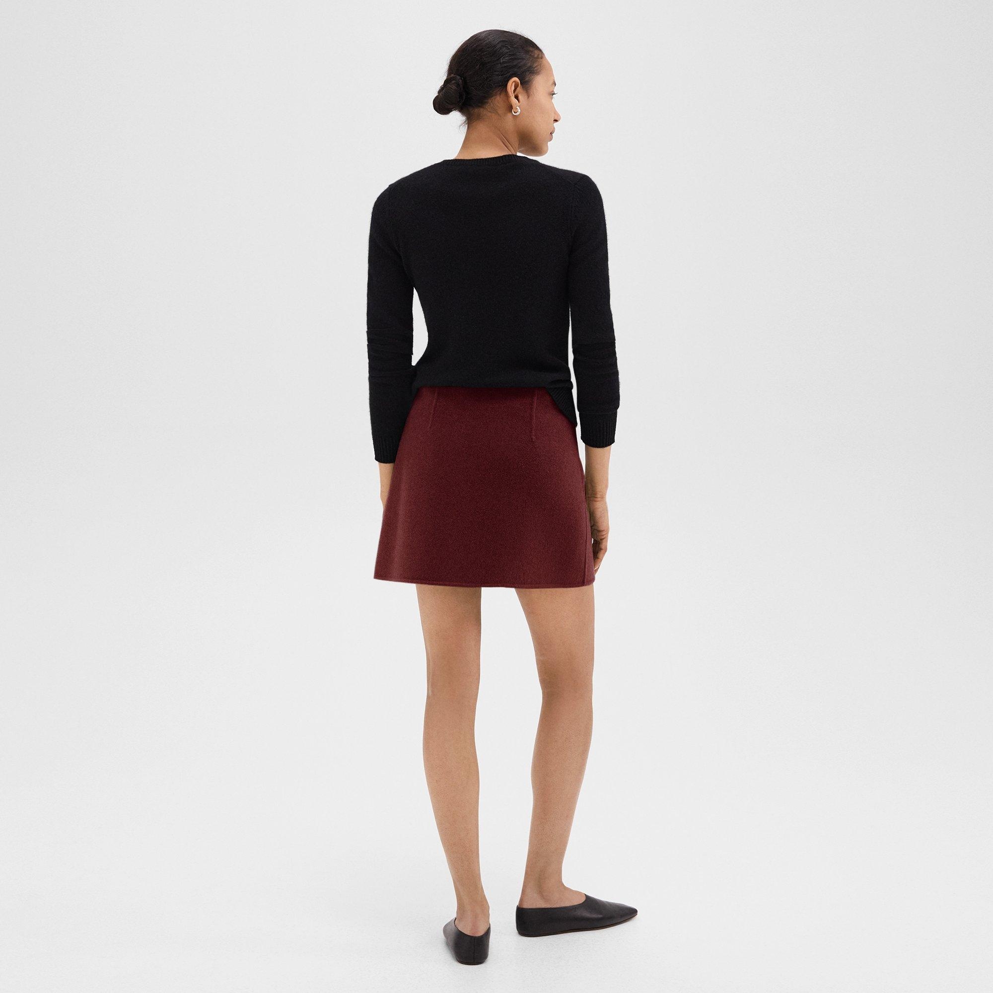 High-Waist Mini Skirt in Double-Face Wool-Cashmere - 4