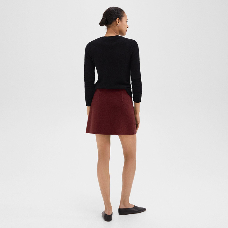 Theory High-Waist Mini Skirt in Double-Face Wool-Cashmere outlook