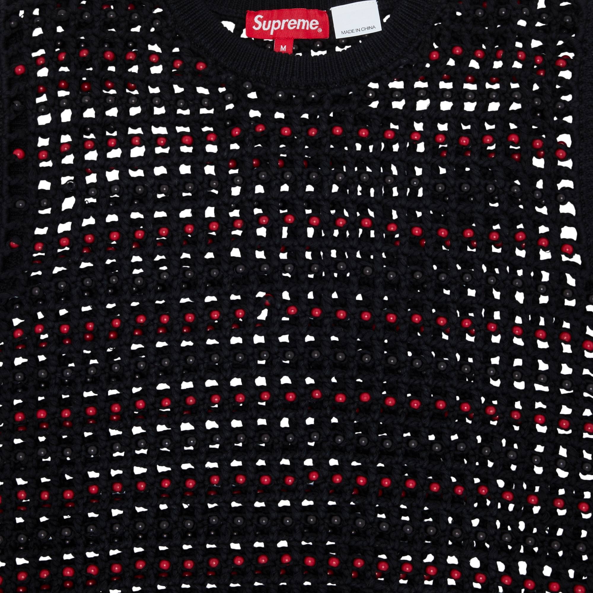 Supreme Supreme Beaded Sweater Vest 'Black' | REVERSIBLE