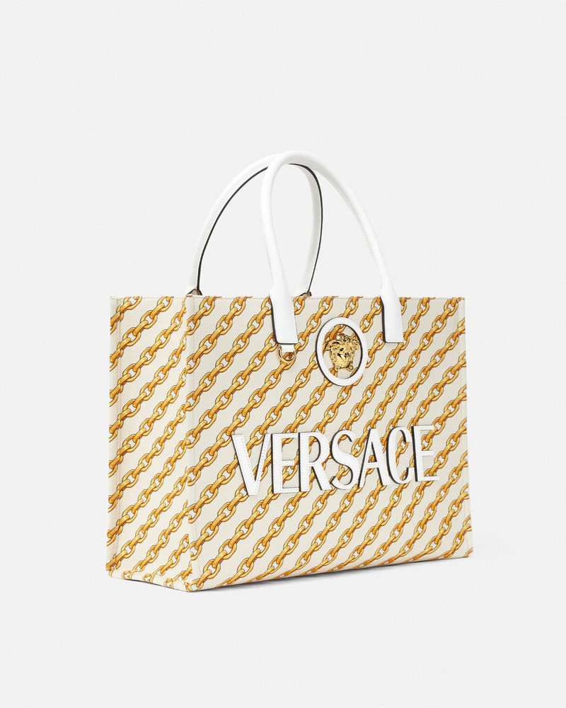 Chain Stripes La Medusa Large Tote Bag 2