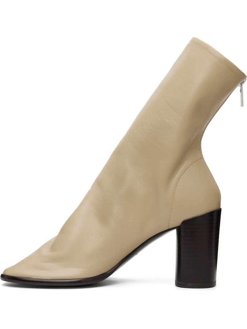 Beige 80mm Glove Ankle Boots 3