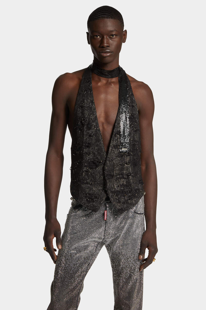 GOLD DISCO WASH VEST - 3