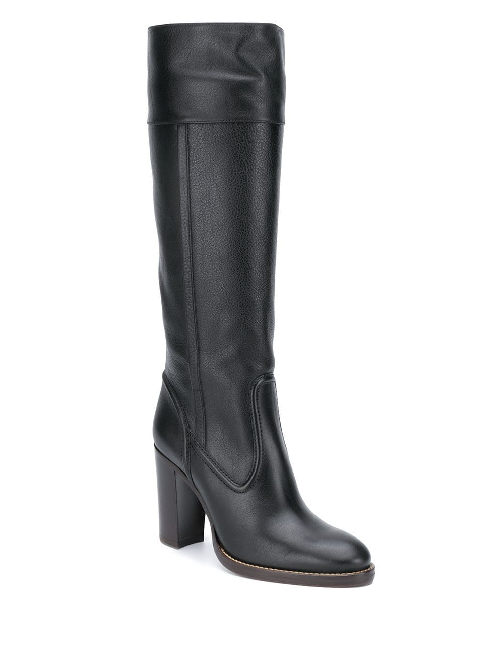 knee-length leather boots - 2