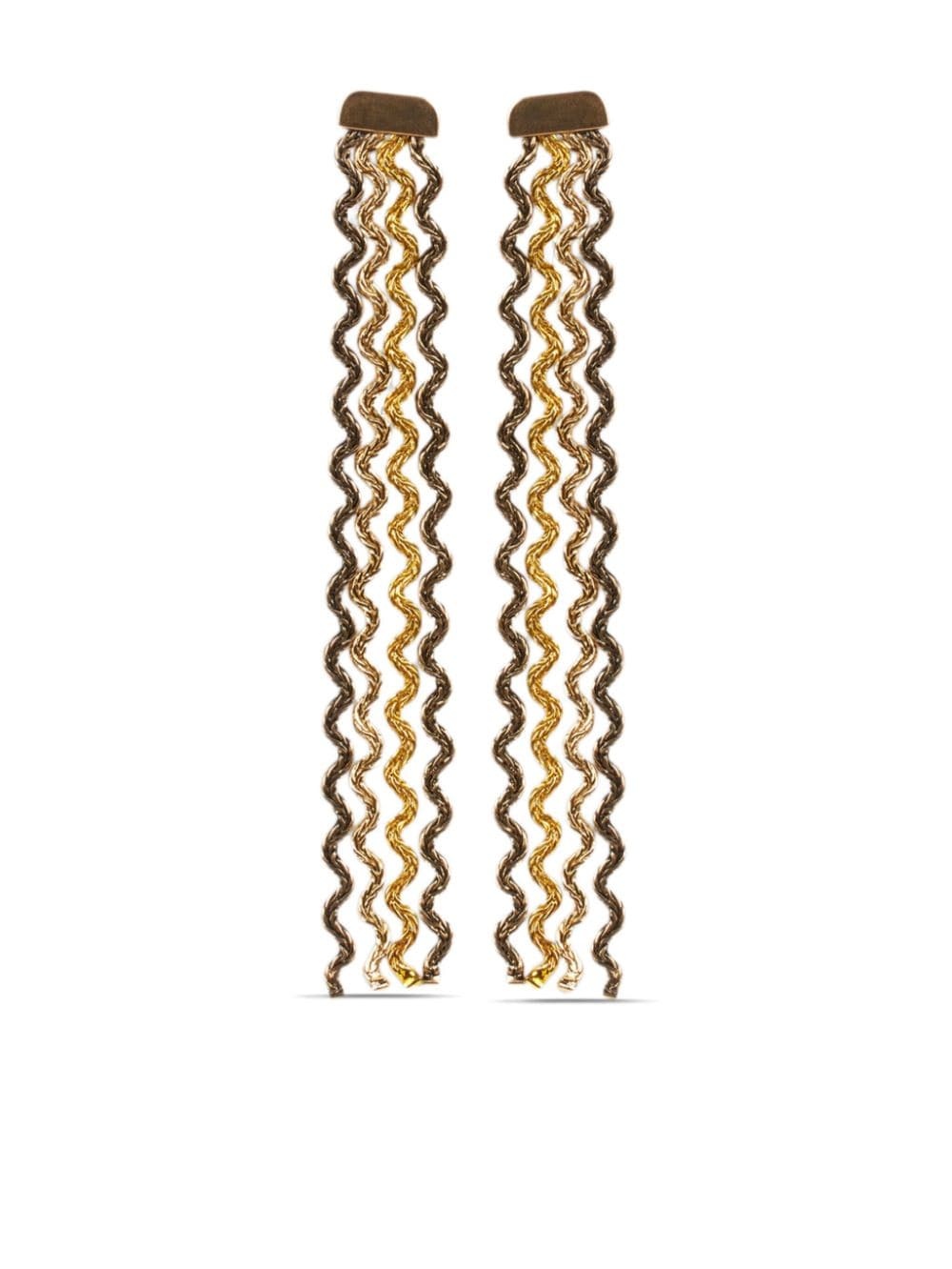 geometric-print drop earrings - 1