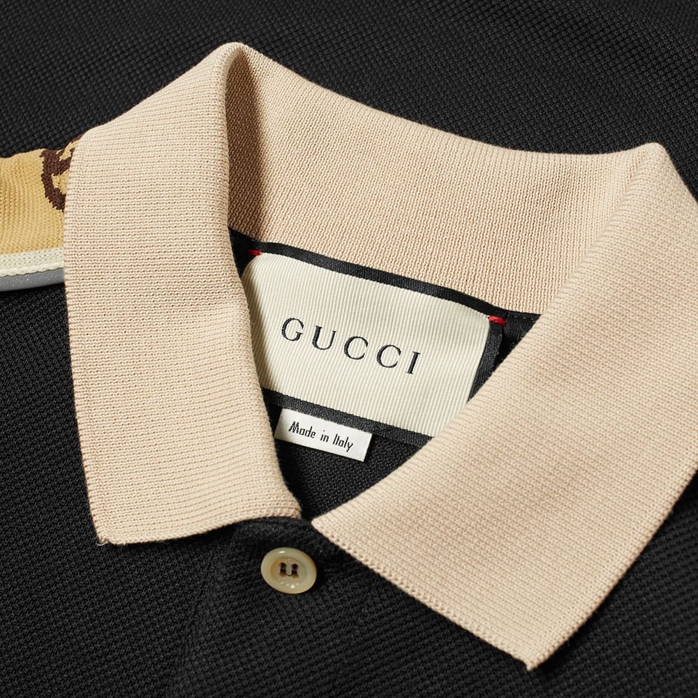 Gucci Long Sleeve Taped Logo Polo Shirt - 2