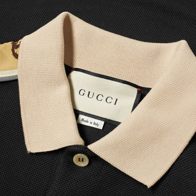 GUCCI Gucci Long Sleeve Taped Logo Polo Shirt outlook