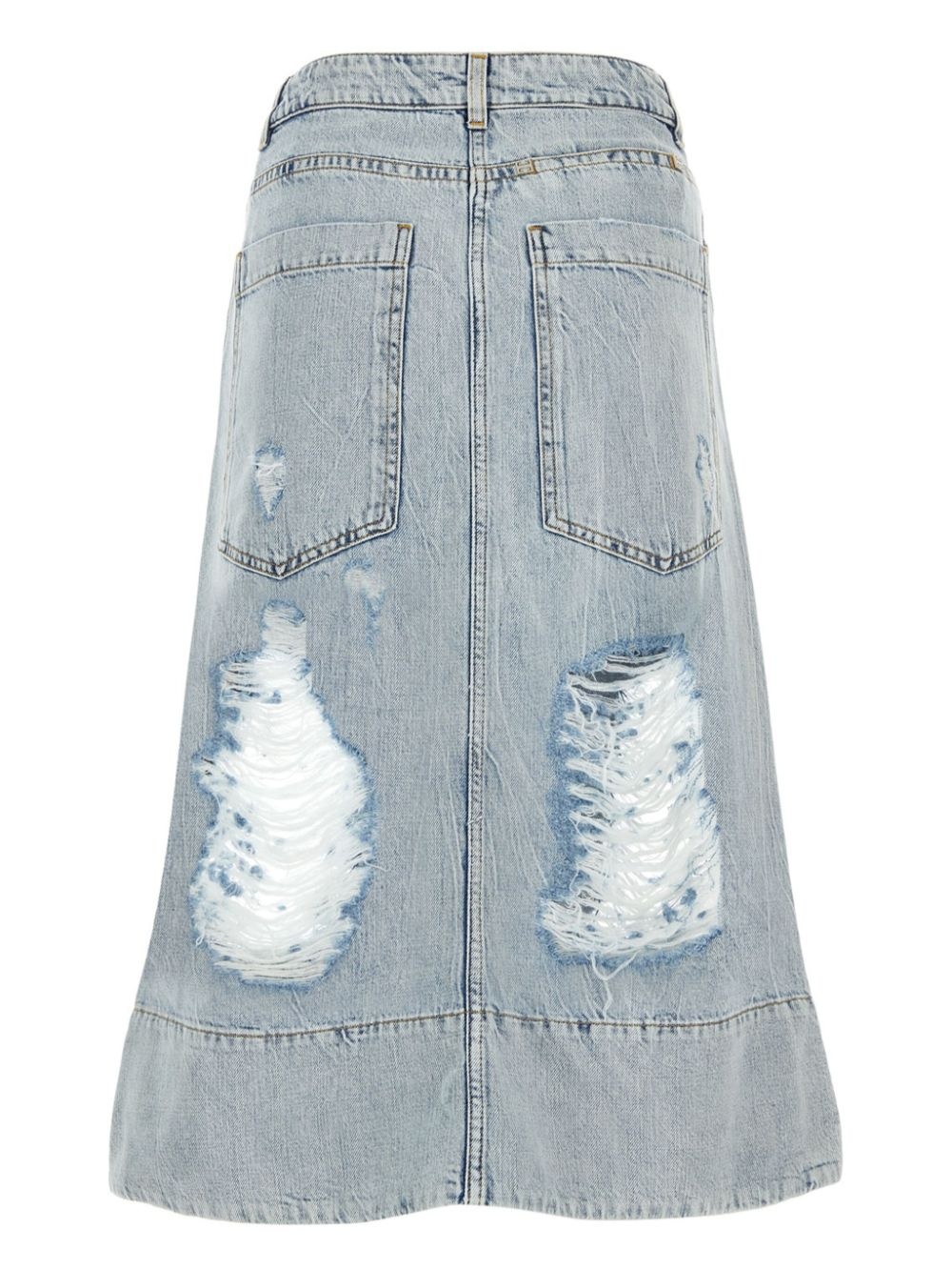 ripped detailing denim skirt - 2