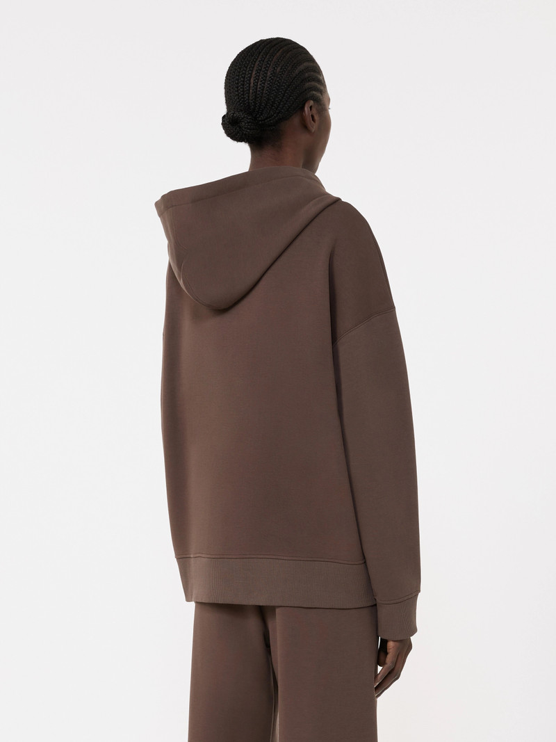 JOUR Technical jersey zip-up sweatshirt - CHOCOLATE 4